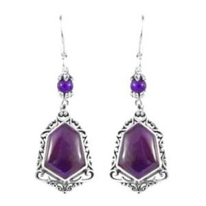 Amethyst Dangle Earrings in Sterling Silver NWT